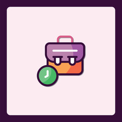 Poster - Colorful Briefcase and Clock Icon Representing Timely Business Tasks