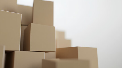 Aufkleber - Abstract geometric composition of layered neutral-toned cubic forms creating a modern, minimalist aesthetic.