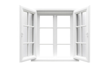 Wall Mural - bright white window brings natural light into a minimalist interior during the day isolated on trans