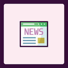 Poster - Vector icon illustration of a stylized digital newspaper interface design