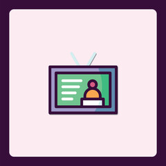 Poster - Stylized flat design for virtual presentation isolated graphic element