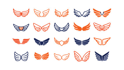 Poster - Collection of Diverse Wing Designs Logos, Symbols, and Icons