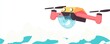 © Sutat - Pixel Art Drone Carrying Orb Over Water