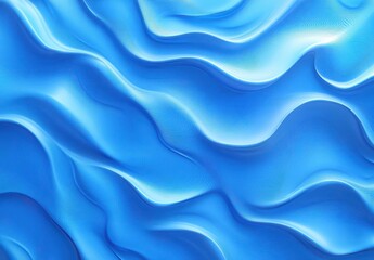 Poster - Smooth and Flowing Abstract Blue Waves Background with Subtle Texture Perfect for Various Design Projects and Creative Uses
