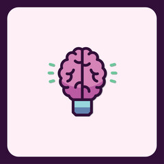 Poster - Creative lightbulb brain illustration representing ideas and innovation