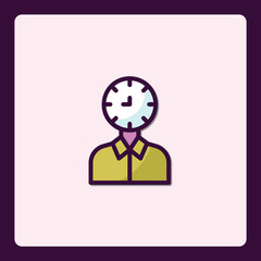 Poster - Stylized Illustration of a Person with a Clock for a Head Concept