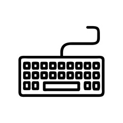 Poster - a black line art illustration of a computer keyboard vector illustration