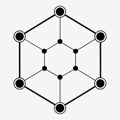 Poster - a geometric structure, a complex network of interconnected lines and shapes, vector illustration