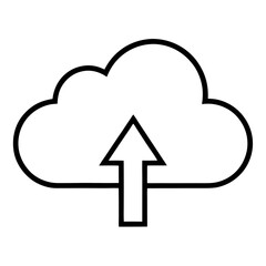 Poster - cloud icon with an upward arrow, suggesting data upload and connectivity vector illustration