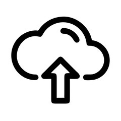 Poster - cloud upload icon featuring a cloud shape with an upward arrow. vector illustration