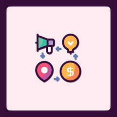 Poster - Strategic Marketing Campaign Flow, Conversion Process Concept Illustration