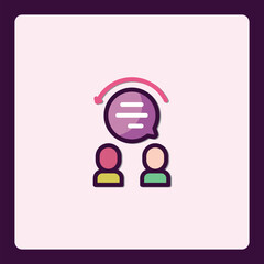 Poster - Dialogue and communication with the people, icon of interaction process