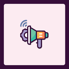 Poster - Modern Marketing Automation Icon Depicting Strategy and Communication