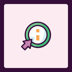 Poster - Clicking information graphic pointer with circle frame minimalist design