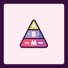 Poster - Modern illustration of a vibrant layered pyramid structure graphic icon
