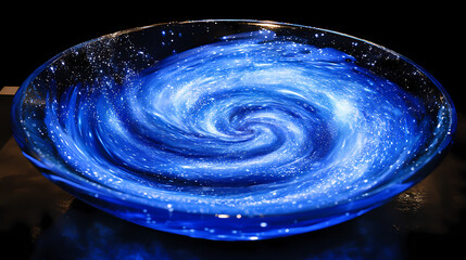Wall Mural - a mesmerizing display of swirling blue particles creates a cosmic vortex in deep space. eternity - o