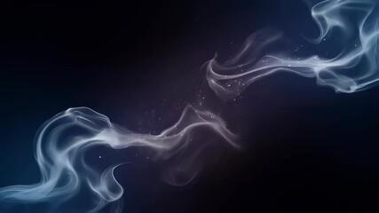 Wall Mural - ethereal smoke swirls in deep space. cosmic dance of wispy tendrils and sparkling particles. abstrac
