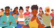 © Anna Syvak - Crowd of fitness people, athletic man and woman characters wearing activewear holding fit equipment