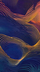 Poster - Colorful Abstract Wave Lines Vector Background for Modern Design Projects