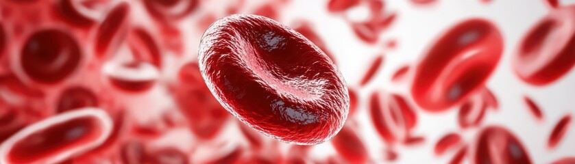 Poster - Detailed Blood Test Analysis with Microscopic View Depicting Red Blood Cells in Chaos