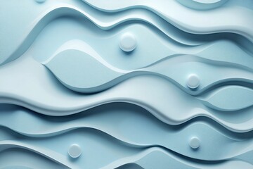 Poster - Abstract Blue Wave Background Elegant Smooth 3D Design Modern Minimalist Pastel Texture Digital Art Graphic Wallpaper Illustration Seamless Pattern   