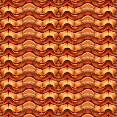 Leinwandbilder - warm waves of orange and brown. a seamless pattern for textiles and wallpapers. organic shapes creat
