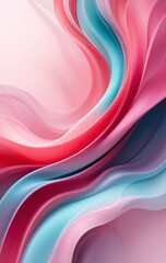 Aufkleber - Pastel Waves Abstract. Serene Background Image. Soft Layers Flowing Shapes. Gentle Color Gradients. Calming Pastel Colors. Modern Aesthetic Design. Light Blue And Pink Hues. Ethereal Composition.