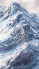 Poster - Close-up of a snow-covered mountain range showcasing icy peaks and detailed ridges, symbolizing the rugged beauty and extreme conditions of frozen high-altitude landscapes.