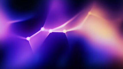 Poster - Abstract background showing connections between nodes in purple and orange colors