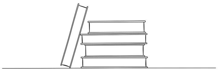 Poster - Stack of books continuous line drawing. School education concept. Vector illustration isolated on white.