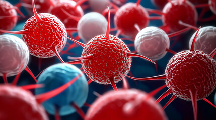 Poster - Cancer cells spreading and attacking the immune system