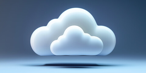 Aufkleber - White cloud computing symbol floating on blue background