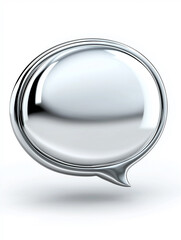 Aufkleber - Glossy speech bubble floating on white background symbolizing communication