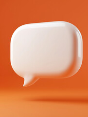 Aufkleber - White speech bubble floating on orange background representing communication