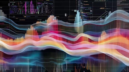 Aufkleber - colorful abstract data mining visualization showcasing complex patterns and trends in dynamic datase