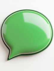 Poster - Green speech bubble communicating a message on white background