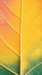 Aufkleber - Colorful leaf showing veins creating intricate natural pattern
