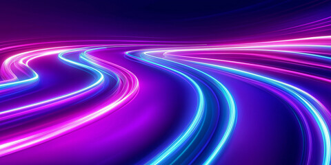 Aufkleber - Light trails flowing creating abstract purple and blue design