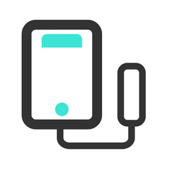 Poster - Recording pen black sky blue line icon pack