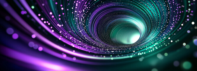 Aufkleber - Swirling vortex tunnel creating a cosmic wormhole with sparkling particles