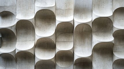 Wall Mural - concrete wall featuring patterned rounded architectural detailing