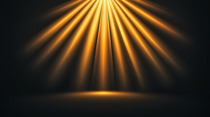 Aufkleber - Golden rays of light shining down on dark background