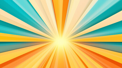 Aufkleber - Colorful sunbeams expanding from central light source background