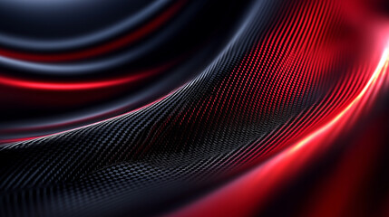 Aufkleber - Abstract red and black carbon fiber background flowing and glowing