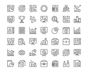 Poster - financial analysis icons. outline symbols collection. premium vector line icons set