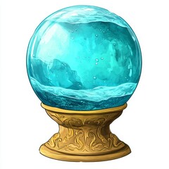Poster - Watercolor illustration of a Crystal Ball. Hand-painted digital artwork