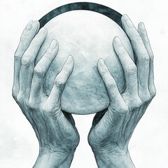 Poster - Detailed watercolor element of an isolated crystal ball