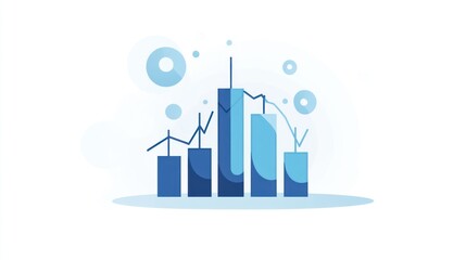 Poster - Abstract data graph depicting decline, possible use in business presentations