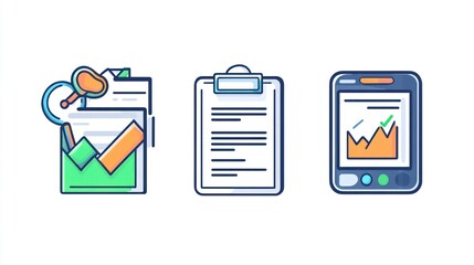 Poster - Business documents, reports, and mobile data analysis