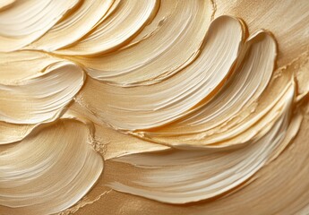 Poster - Abstract close-up of golden textured paint strokes creating a luxurious and elegant background perfect for artistic, interior design, or fashion concepts